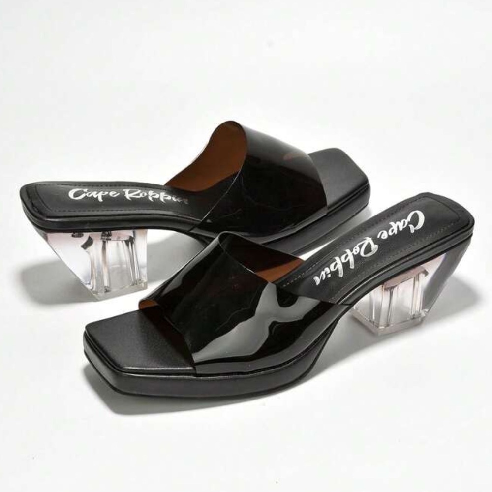 •CAPE ROBBIN• “Dionne” Micro Platform Peep Toe Lug Sole Mid Block Heels // NIB